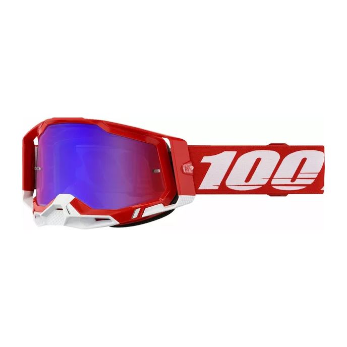 100% MX Goggles Racecraft 2 Red Red Blue Mirror